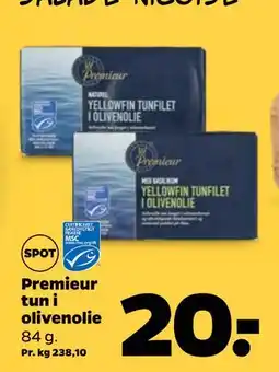 Netto Premieur tun i olivenolie, DKK 20 tilbud