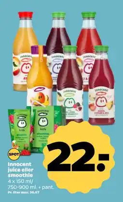 Netto Innocent juice eller smoothie, DKK 22 tilbud