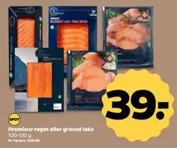 Netto Premieur røget eller gravad laks, DKK 39 tilbud