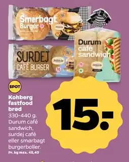 Netto Kohberg fastfood brød, DKK 15 tilbud
