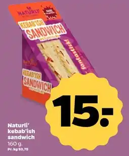 Netto Naturli' kebab'ish sandwich, DKK 15 tilbud