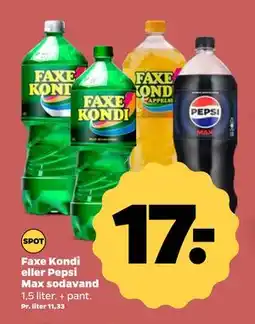 Netto Faxe Kondi eller Pepsi Max sodavand, DKK 17 tilbud