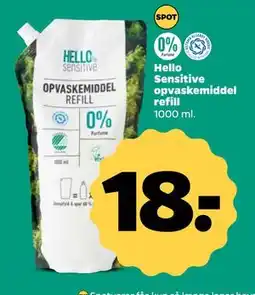 Netto Hello Sensitive opvaskemiddel refill, DKK 18 tilbud