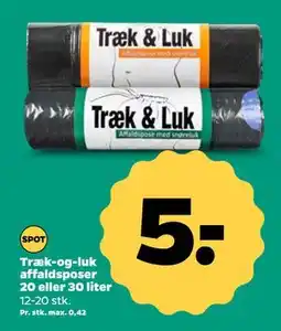 Netto Træk-og-luk affaldsposer 20 eller 30 liter, DKK 5 tilbud