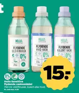 Netto Hello Sensitive flydende vaskemiddel, DKK 15 tilbud