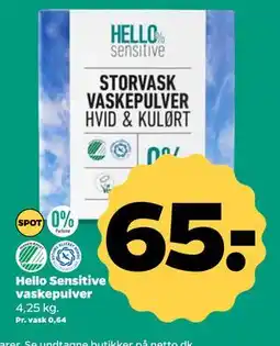 Netto Hello Sensitive vaskepulver, DKK 65 tilbud