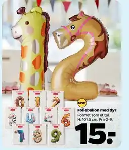 Netto Folieballon med dyr, DKK 15 tilbud