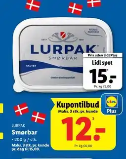 Lidl Smørbar, DKK 15, App-pris tilbud