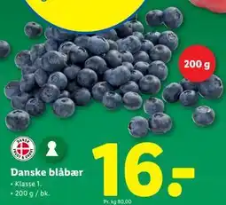 Lidl Danske blåbær, DKK 16 tilbud