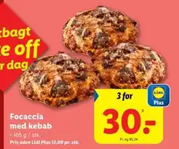 Lidl Focaccia med kebab, App-pris tilbud