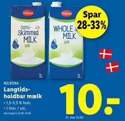 Lidl Langtidsholdbar mælk, DKK 10 tilbud
