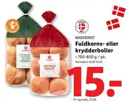 Lidl Fuldkorns- eller krydderboller, DKK 15 tilbud