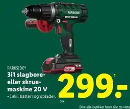 Lidl 3i1 slagbore- eller skruemaskine 20 V, DKK 299 tilbud