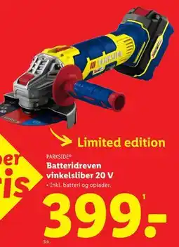 Lidl Batteridreven vinkelsliber 20 V, DKK 399 tilbud