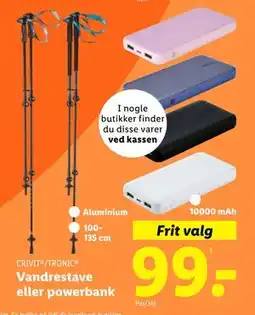 Lidl Vandrestave eller powerbank, DKK 99 tilbud