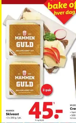 Lidl Skiveost, DKK 45 tilbud