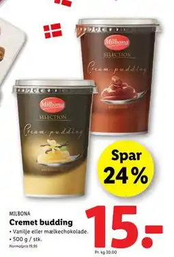 Lidl Cremet budding, DKK 15 tilbud