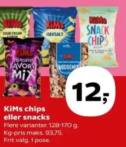 Kvickly KiMs chips eller snacks tilbud