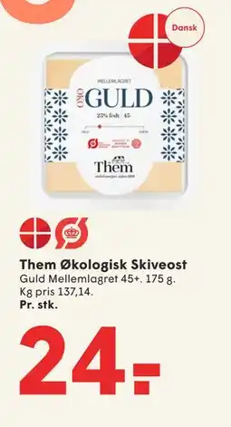 SPAR Them Økologisk Skiveost, DKK 24 tilbud