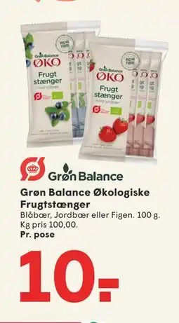 SPAR Grøn Balance Økologiske Frugtstænger, DKK 10 tilbud