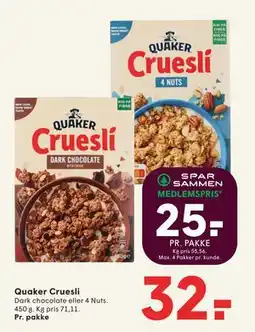 SPAR Quaker Cruesli, DKK 32, App-pris tilbud