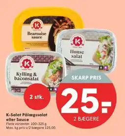 SPAR K-Salat Pålægssalat eller Sauce, DKK 25 tilbud