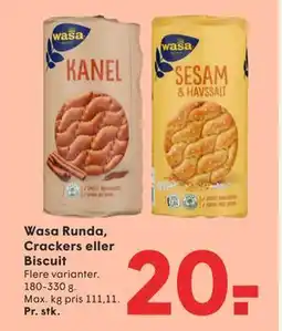 SPAR Wasa Runda, Crackers eller Biscuit, DKK 20 tilbud
