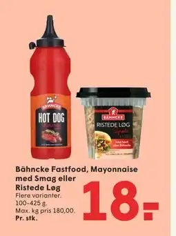 SPAR Bähncke Fastfood, Mayonnaise med Smag eller Ristede Løg, DKK 18 tilbud