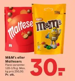 SPAR M&M’s eller Maltesers, DKK 30 tilbud