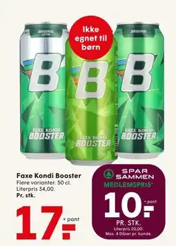 SPAR Faxe Kondi Booster, DKK 17, App-pris tilbud