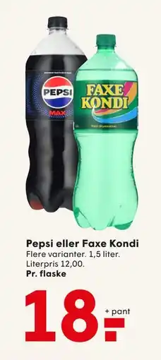 SPAR Pepsi eller Faxe Kondi, DKK 18 tilbud