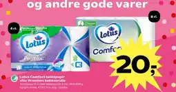 Kvickly Lotus Comfort toiletpapir eller Premium køkkenrulle tilbud