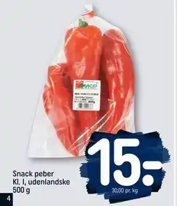 REMA 1000 Snack peber Kl. I, udenlandske 500 g, DKK 15 tilbud
