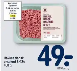 REMA 1000 Hakket dansk oksekød 8-12% 400 g, DKK 49 tilbud