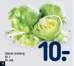 REMA 1000 Dansk iceberg Kl. I Pr. stk., DKK 10 tilbud