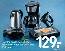 REMA 1000 Toaster, brødrister, elkedel, håndmixer eller kaffemaskine Frit valg, DKK 129 tilbud