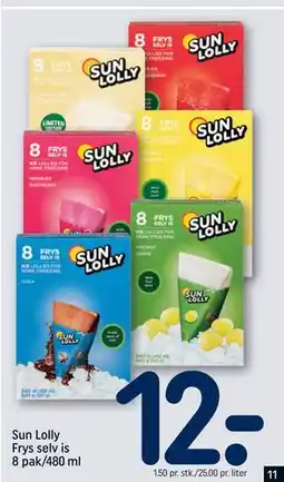 REMA 1000 Sun Lolly Frys selv is 8 pak/480 ml, DKK 12 tilbud