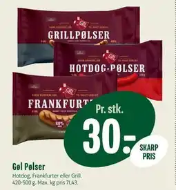 Min Købmand Gøl Pølser, DKK 30 tilbud
