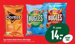 Min Købmand Lay’s Doritos Nacho Cheese eller Bugles, DKK 14 tilbud