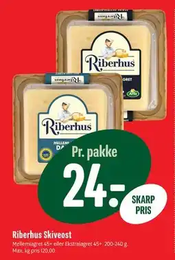 Min Købmand Riberhus Skiveost, DKK 24 tilbud