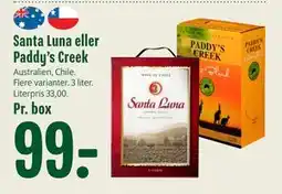 Min Købmand Santa Luna eller Paddy’s Creek, DKK 99 tilbud