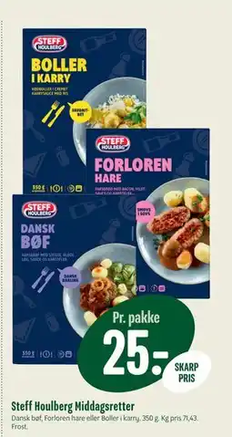 Min Købmand Steff Houlberg Middagsretter, DKK 25 tilbud