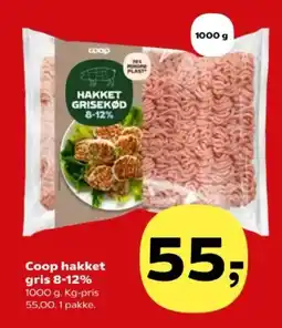 Kvickly Coop hakket gris 8-12% tilbud