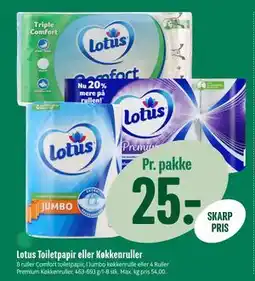 Min Købmand Lotus Toiletpapir eller Køkkenruller, DKK 25 tilbud