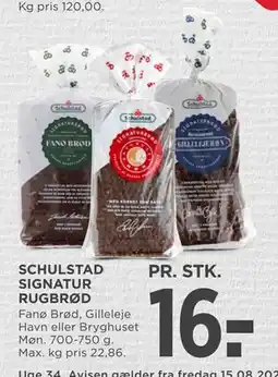 MENY SCHULSTAD SIGNATUR RUGBRØD, DKK 16 tilbud