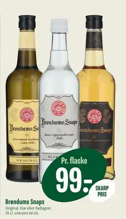 Min Købmand Brøndums Snaps, DKK 99 tilbud