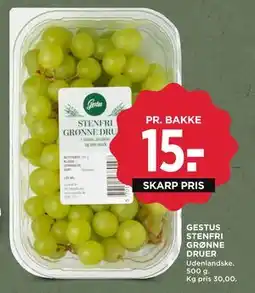 MENY GESTUS STENFRI GRØNNE DRUER, DKK 15 tilbud