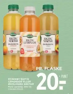 MENY RYNKEBY RIGTIG LEMONADE ELLER ØKOLOGISK NEKTAR, DKK 20 tilbud
