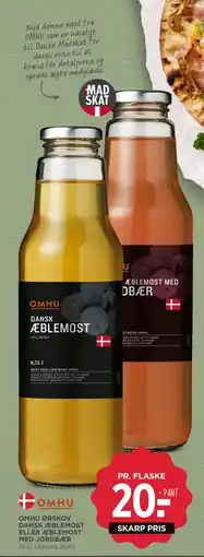 MENY OMHU ØRSKOV DANSK ÆBLEMOST ELLER ÆBLEMOST MED JORDBÆR, DKK 20 tilbud