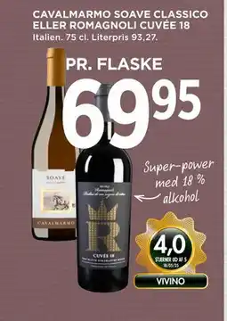 MENY CAVALMARMO SOAVE CLASSICO ELLER ROMAGNOLI CUVÉE 18, DKK 69.95 tilbud